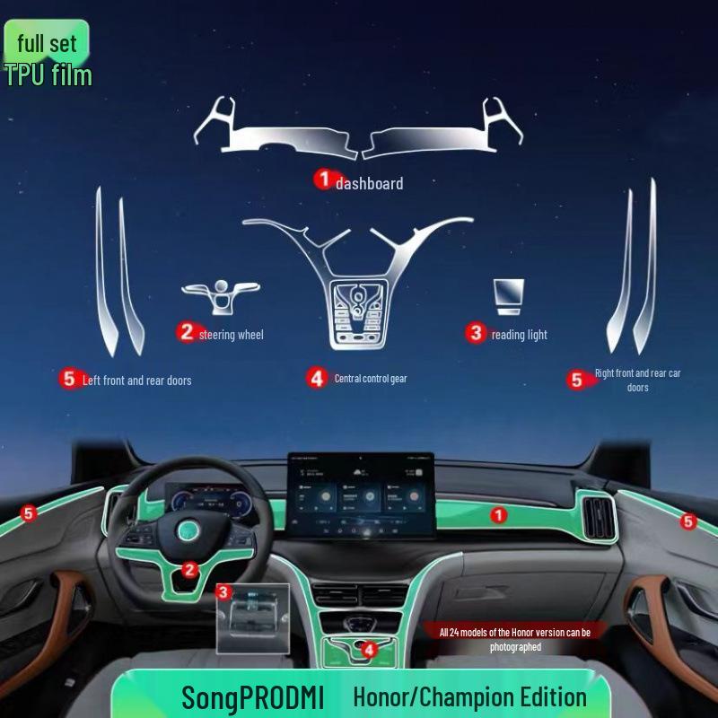 22-24 BYD Song Pro-DMI Screen Protector & Gear Shift Film Decor Sticker