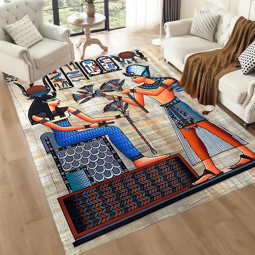 Ancient Egyptian Figures Floor Mats for Living Room, Bedroom and Room Decoration Are Suitable for Gifts.