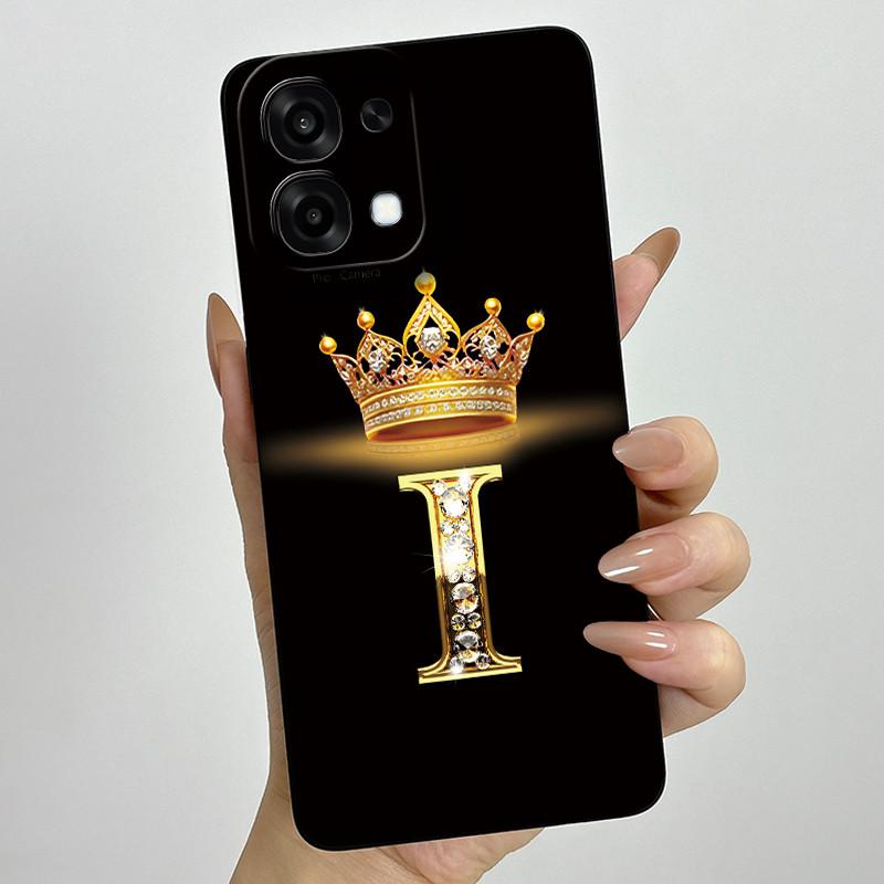 For Oppo A6 Pro 2025 Fashion Initial Letter Couple Phone Case for Oppo A6 Pro A6Pro 4G 5G Soft Silicone TPU Lens Protective Case