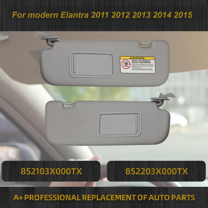Grey Beige Left and Right Sun Visors For Hyundai Elantra 2011 2012 2013 2014 2015 Replacement #852103X000TX