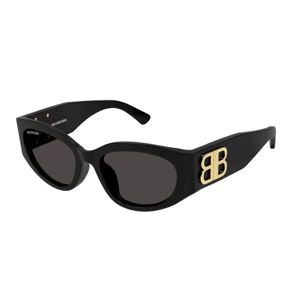 Balenciaga Logo Relief Irregular Frame Sunglasses Men Sunglasses Black BB0324SK002