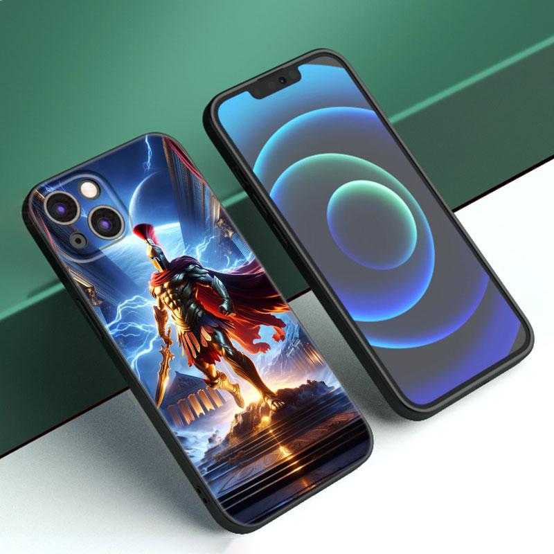 Spartan Phone Case For Apple iPhone 12 13 Mini 11 14 15 Pro Max 7 8 Plus X XR XS SE 2020 2022 Black Silicone Case