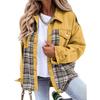 Denim Jacket, Long Sleeved, Checkered, Button Up, Shirt, Jacket Top