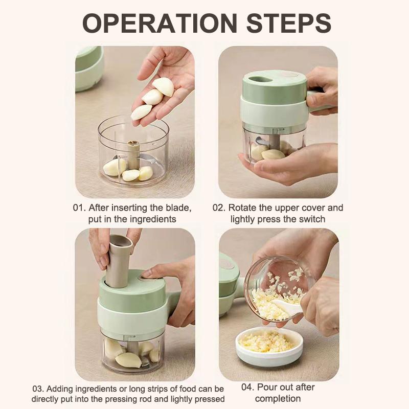 Processador de Alimentos Elétrico Carregamento Sem Fio Cortar Legumes Carne Para Uso Doméstico Ferramenta Portátil Máquina de Alimentos Complementares