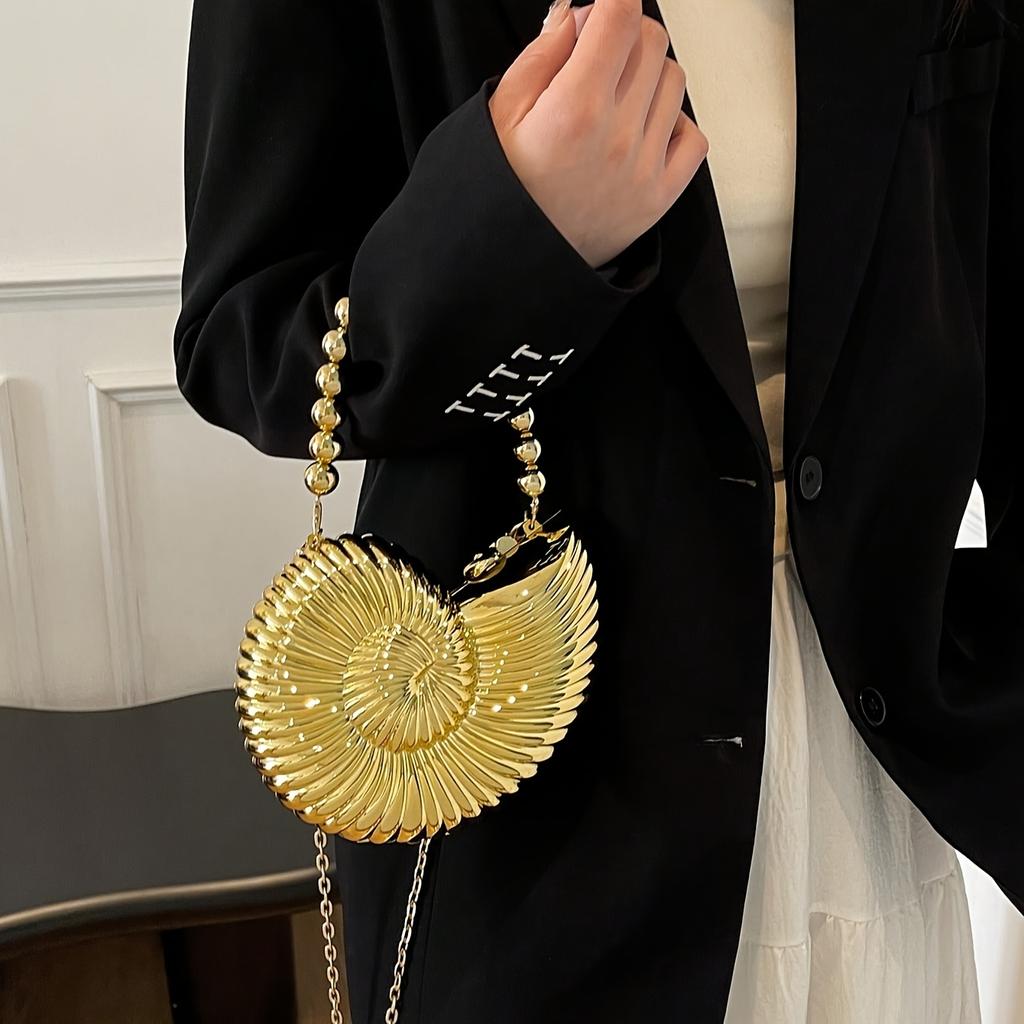 Summer-Themed Handbag Shaped Like a Conch, Perfect for Parties And Evening Events