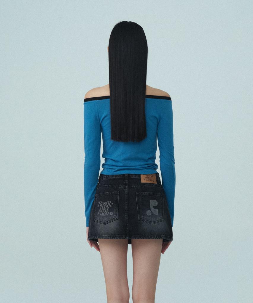 REST&RECREATION Off-Shoulder Top - Blue