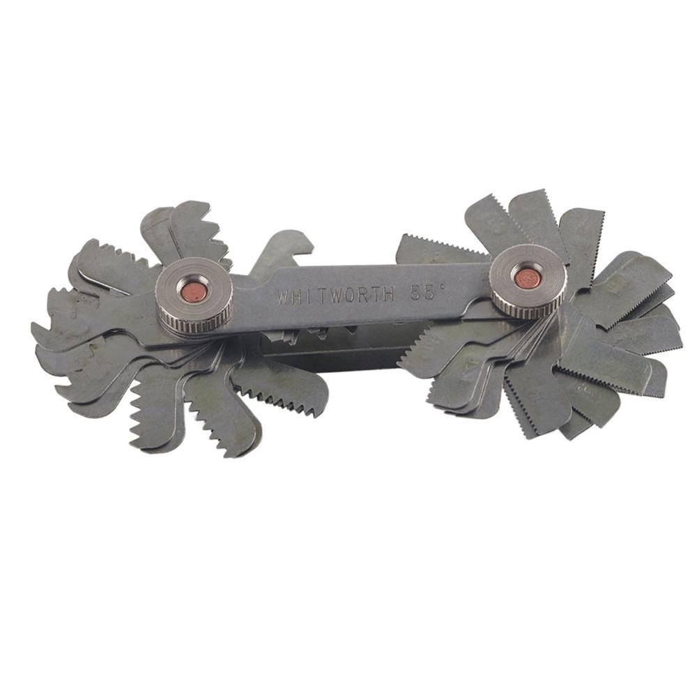 Stainless iron Thread Pitch Gauge Metric Imperial Thread Measuring Tool  Angle Checking