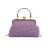 Chinese Cheongsam Bag, Dinner Bag, Mini Small Handbag, Oblique Span Texture Flower Chain Bag.