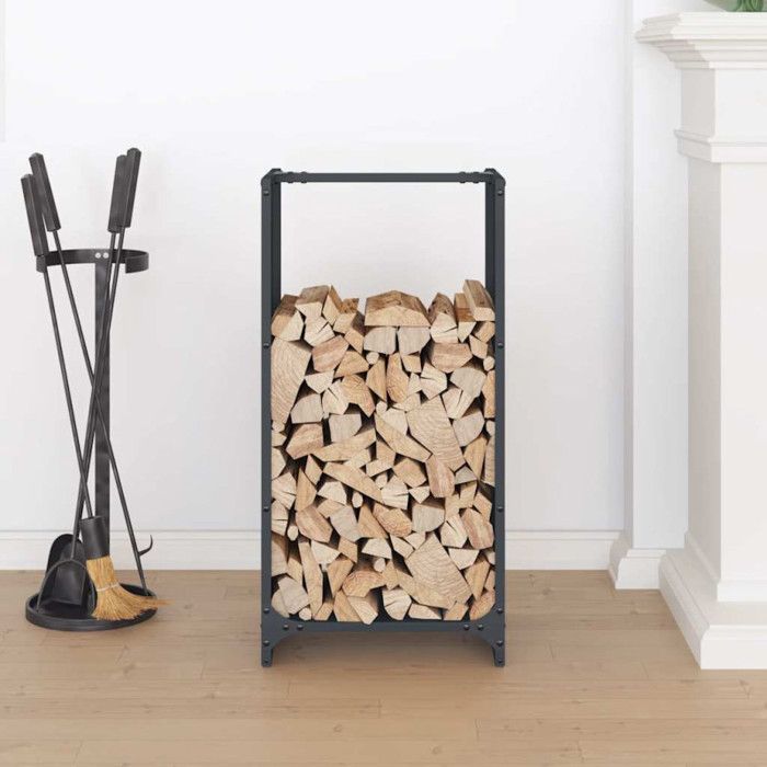 VidaXL Portant de bois chauffage anthracite 40x30x80 cm, support à bûches de cheminée, support à bûches, support à bûches 864227