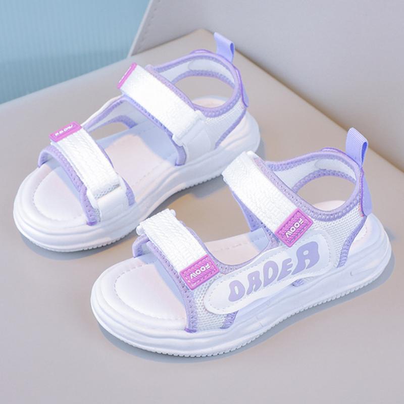 

Дівчачі сандалі літня мода м яка підошва дитячі спортивні учнівські принцеса з відкритим носком дитяче пляжне взуття 37 фіолетовий