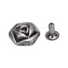 20 Sets Leather Rivets 12mm Antique Silver Hexagonal Rose Rivets and 3x7mm Feet for Craft Decoration