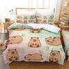 Capybara Animals Duvet Cover Sets,3D Microfibre Bedding Set With Pillowcases Cartoon Jungle Style Comforter Cover For All Season