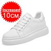 Hoge Kwaliteit Leren Schoenen voor Mannen met Hoogteverhoging 6cm/8cm/10cm Optioneel Onzichtbare Hoogteverhogende Mode Witte Sportschoenen
