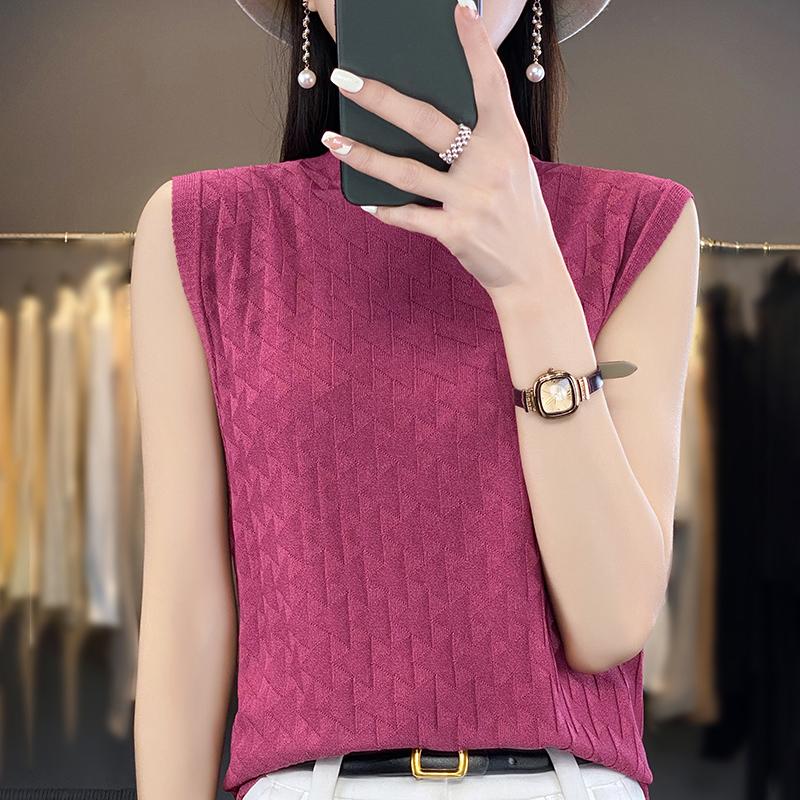 

Женская майка без рукавов MODERN NEW SAGA летняя футболка вязаный топ базовый жилет женская водолазка 2XL розы красного