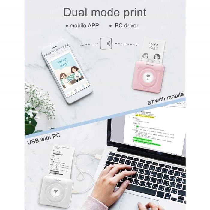 Imprimantes jet d’encre et laser JEPOD A6 PeriPage mini imprimante de poche Bluetooth sans-fil à impression thermique et 25562