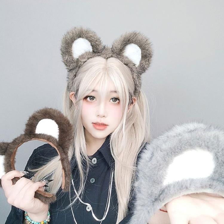 Fun and Safe Plush Animal Ears Headband for Costume Parties Role Playing Soft Wear Adults Comfortable Hairpiece