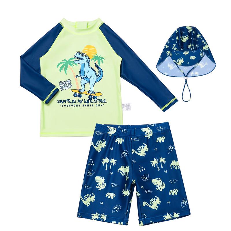 Boys' Dinosaur Print Split Swimsuit Set