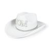 Fashion Rhinestone Letters Mom Dad Cowboy Hat Wide Brim Retro Western Cowboy Hat Vintage Jazz Hat For Gender Reveal Party