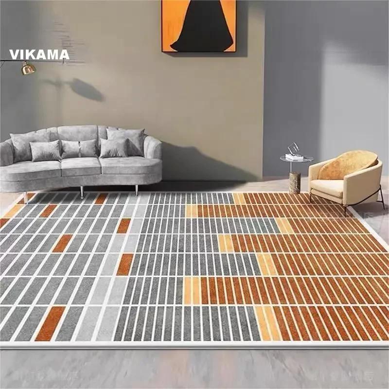 Nordischer Schlichter Kristall-Samt Teppich Wohnzimmer Schmutzabweisend Schlafzimmer Sofa Couchtisch Matte Schlafzimmer Bettseite Rutschfeste Matte