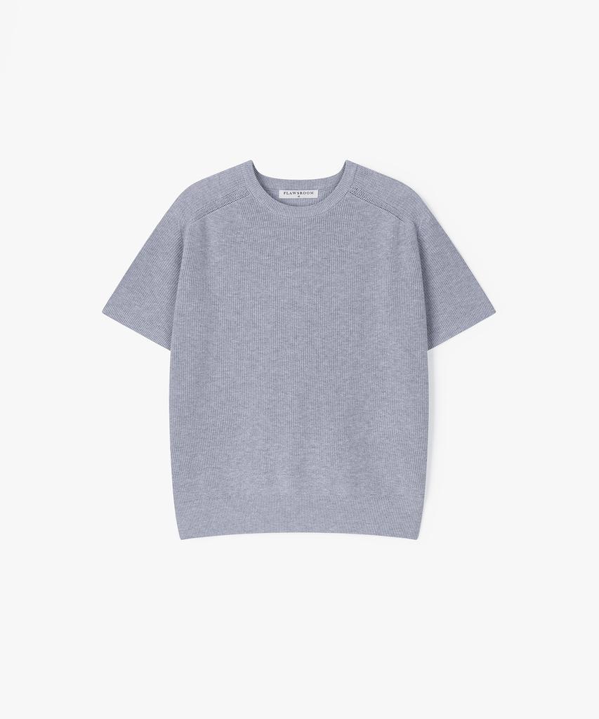 Peullojeulum Saddle Shoulder Cotton Knit Gray