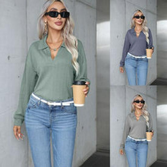 2023 Jaro/Léto Dámský Jednobarevný Módní Top s Krátkým Rukávem na Knoflíky s Twistem