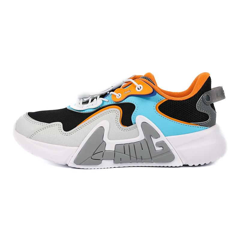 Li Ning Kids Sports Lifestyle Synthetic Leather Fabric Versatile Comfortable Breathable Shock Absorption Rebound Casual Shoes YKCU266-1