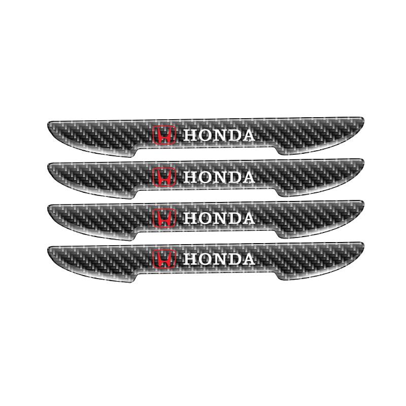 8pcs Carbon Fiber Car Door Bowl Handle Protective Sticker for Honda Civic Accord Fit City Vezel CRV Odyssey Jazz Prelude Insight akp256