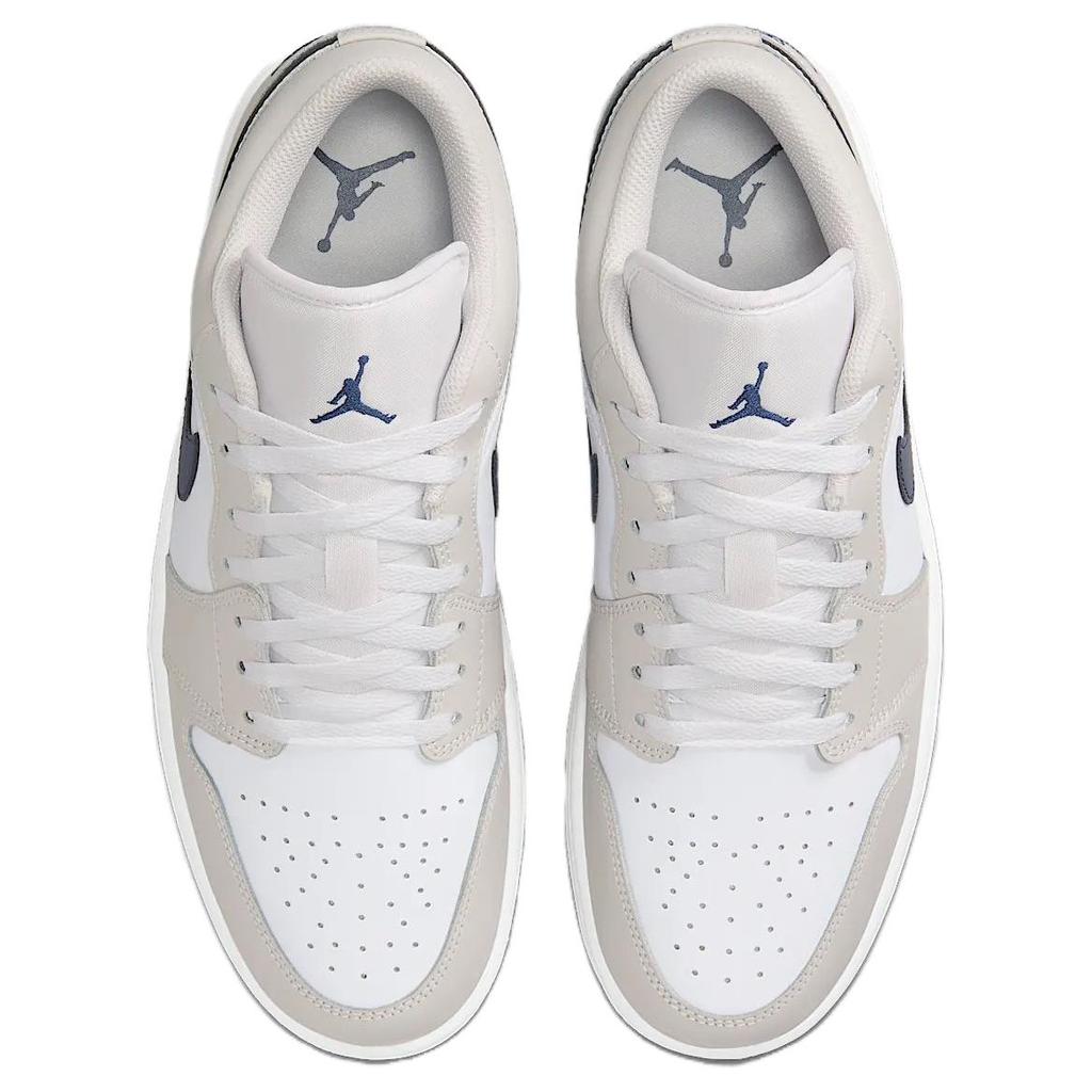 New JORDAN 1 Low Midnight Navy Neutral Grey 553558-146