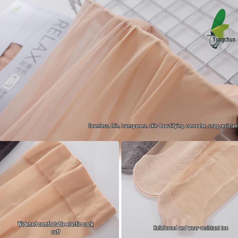 Yongchun 3217 Damen Kniestrümpfe mit Baumwollsohle, Rutschfest, Abriebfest, Dünne Sommer Sportsocken mit Verstärkter Spitze