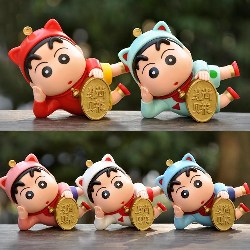 Crayon Xiaoxin Lucky Ornament Figure Lying and Earning Crayon Xiaoxin Doll High Value Car Ornament Boys and Girls Gifts