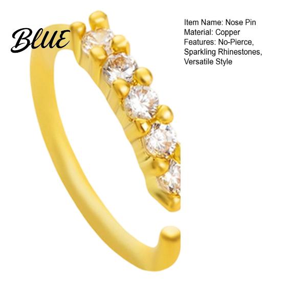 Adjustable Nose Clip Copper Material Pin Open Buckle Design Ring