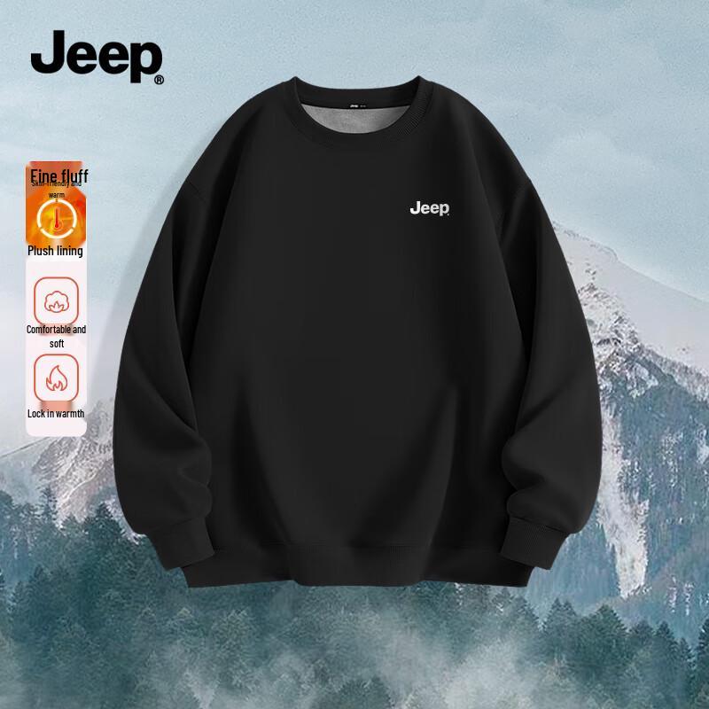 JEEP Men s Heavyweight Fleece-Lined Pullover Sweatshirt 2XL