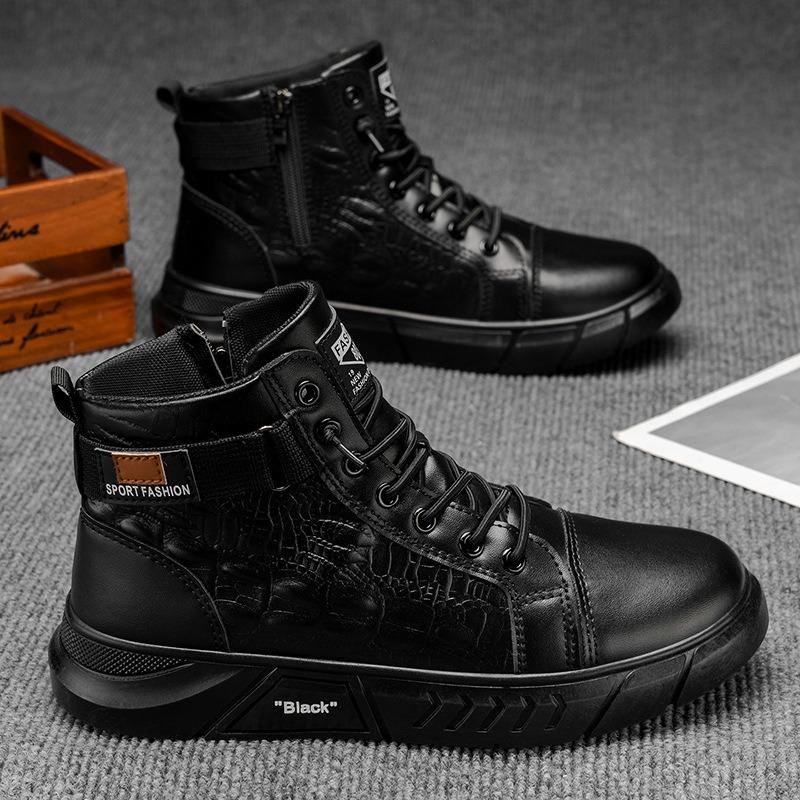 Neue Herrenschuhe Britische Martin-Stiefel Herren einfarbig Modetrend Outdoor-Sport vielseitige Arbeitsschuhe