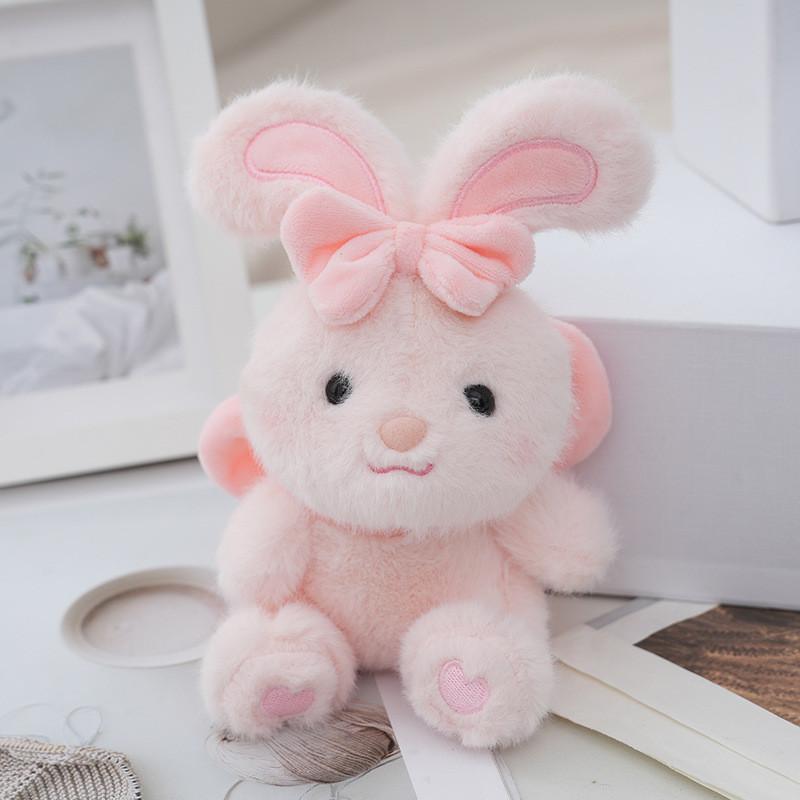 Adorable Plush Animal Keychain Realistic Bunny Doll Cute Bag Charm Stuffed Toy