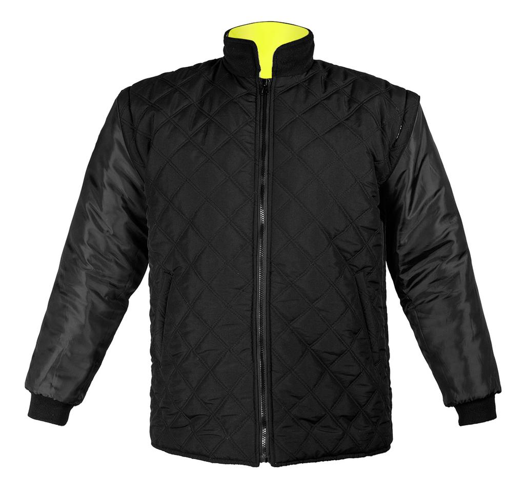 5-in-1 Warning Work Jacket, Insulated, Yellow, Size XXL