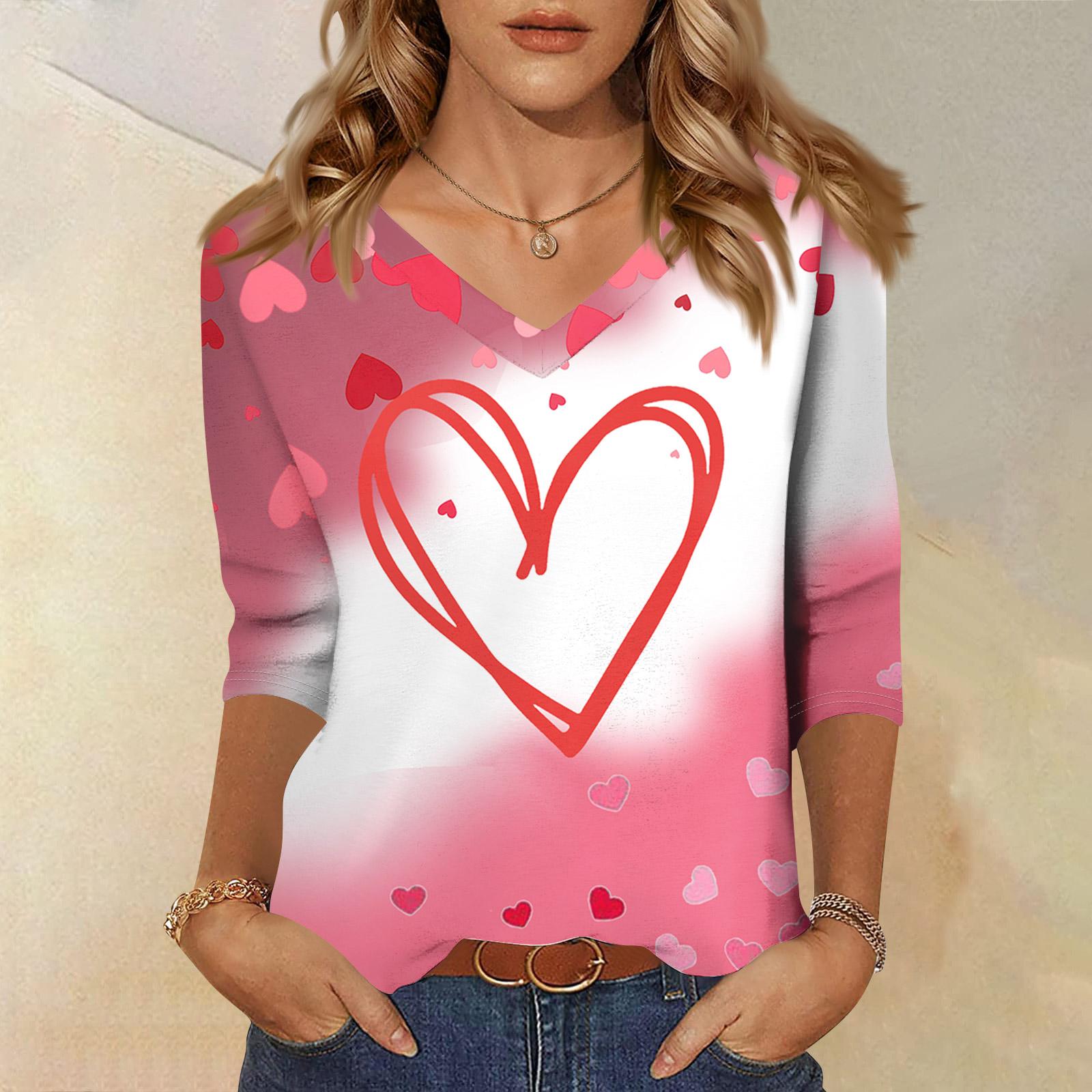 

Женская модная повседневная свободная футболка с v-образным вырезом и рукавами 3/4 с принтом, женский топ XXXL