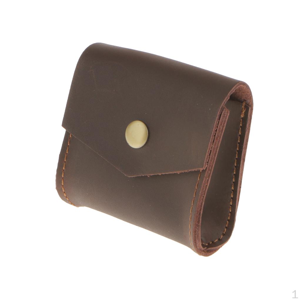 

Leather Carry Bag Case Cover Sleeve Storage Pouch for Earphones MP Brown