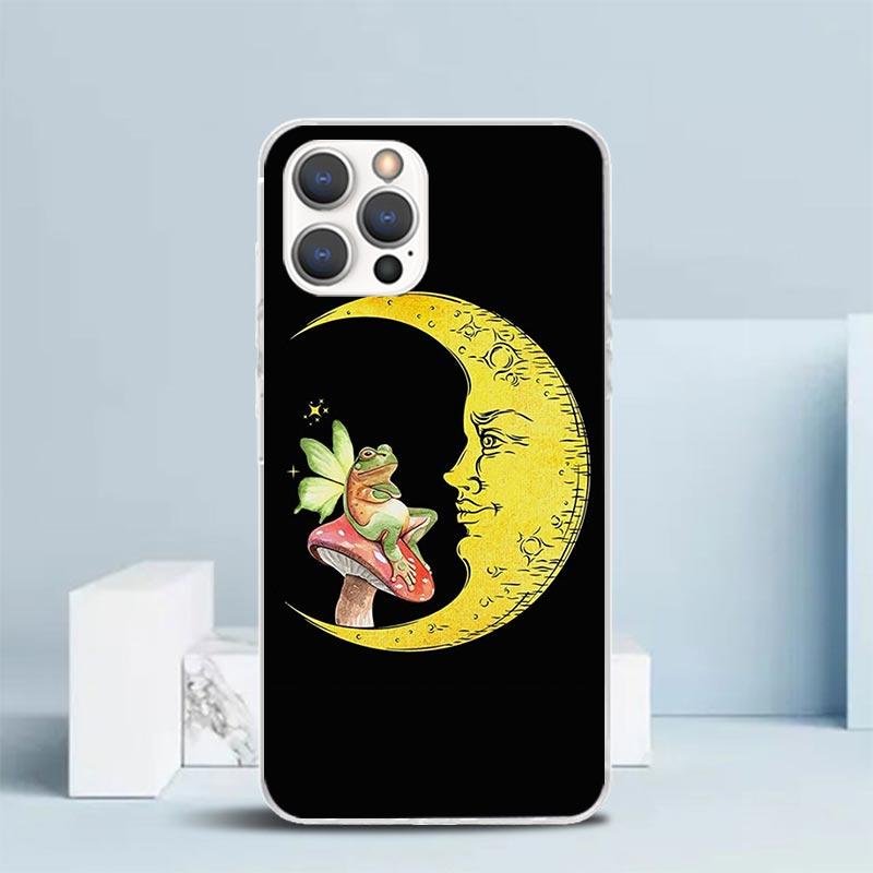 Cottagecore Frog Mushroom Kawaii Phone Case For IPhone 16 17 Air 16E 15 14 Plus 13 Mini 12 11 Pro Max 7 8 + SE 2020 Soft TPU Bac