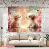 2D verträumte Katze und Hund Hintergrundtuch für Party, Foto & Dekoration