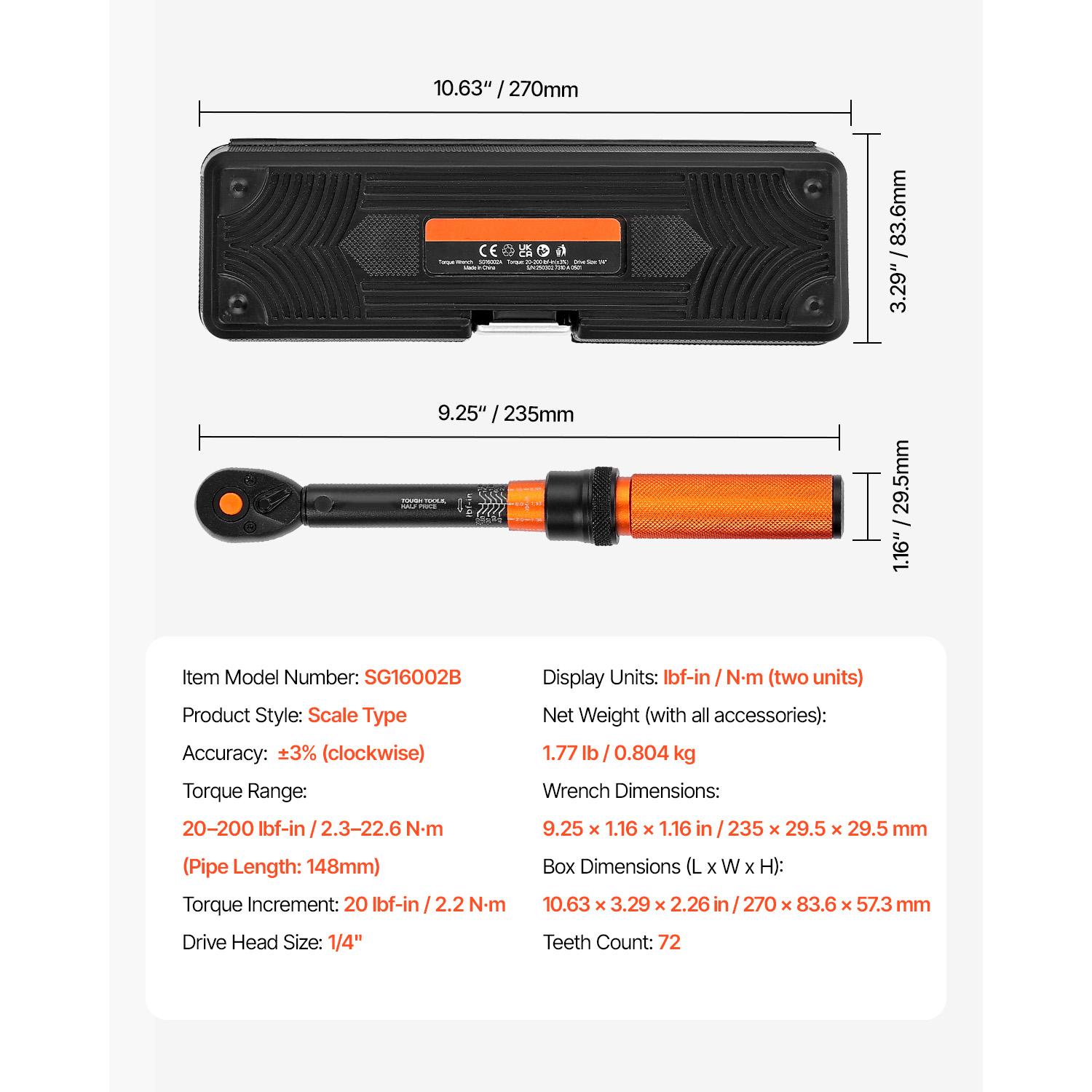 

SucceBuy Click Torque Wrench Set Dual-direction 72-Tooth with Sockets Bits Bar Spark Plug Sockets Adapter for Automobile Repair