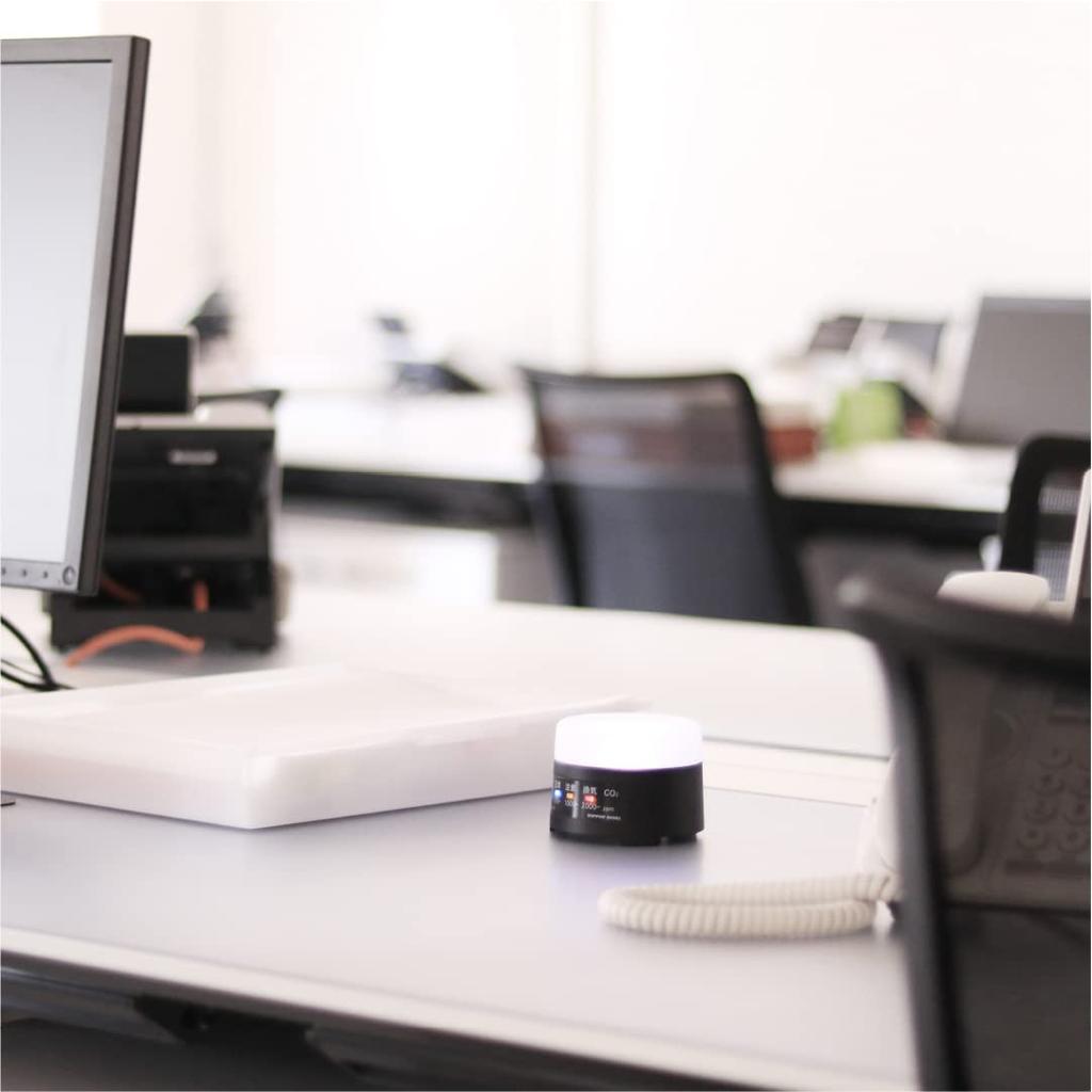 CO2Lampa czujnik CO2 biały detektor pomiaru stężenia dwutlenku węgla stężenie CO2 z alarmem przyrząd pomiarowy Wyprodukowano w Japonii Typ biurkowy