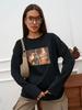 100% cotton t-shirt fashion lazy style chic printed meat cover lazy style versatile top