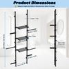 4-Tier Over The Toilet Storage Shelf, Adjustable Standing Bathroom Organizer, Heavy Duty Above Behind Toilet Laundry Space-Saving Shelving for Small