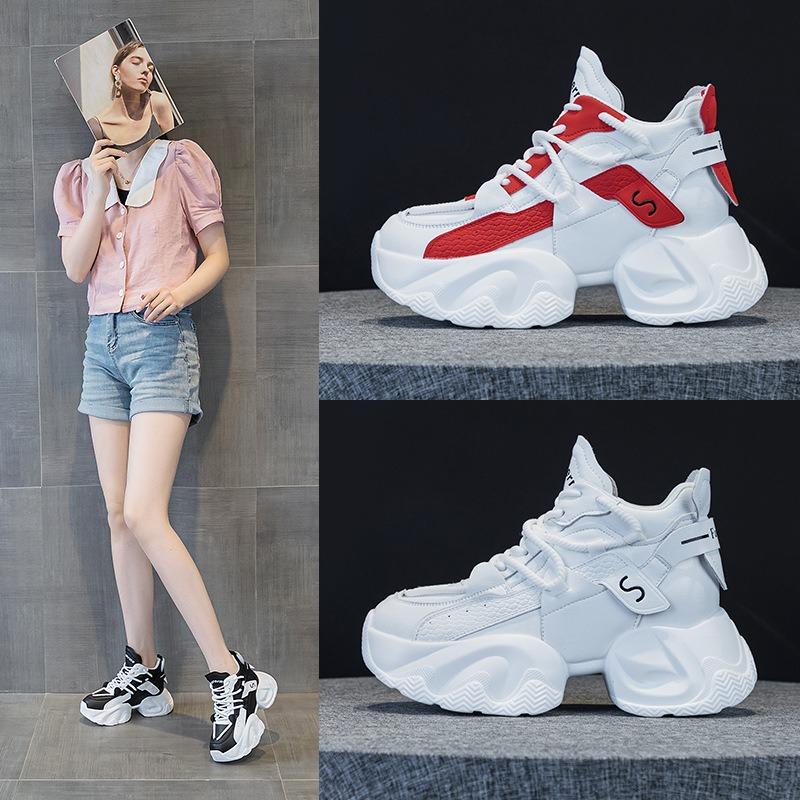 5526 Dad Shoes Women's Spring and Summer New Color Matching Leather Surface Breathable Versatile Sports and Leisure Shoes Women