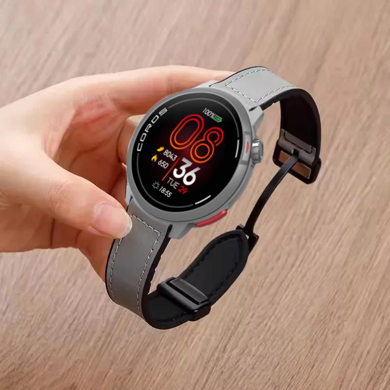 22/20mm Leder+Magnetisches Silikonarmband Für COROS APEX 4 42mm PACE Pro/3-2 Armband Suunto Vertical 2-1 Race 2-S/Run/Ocean Band