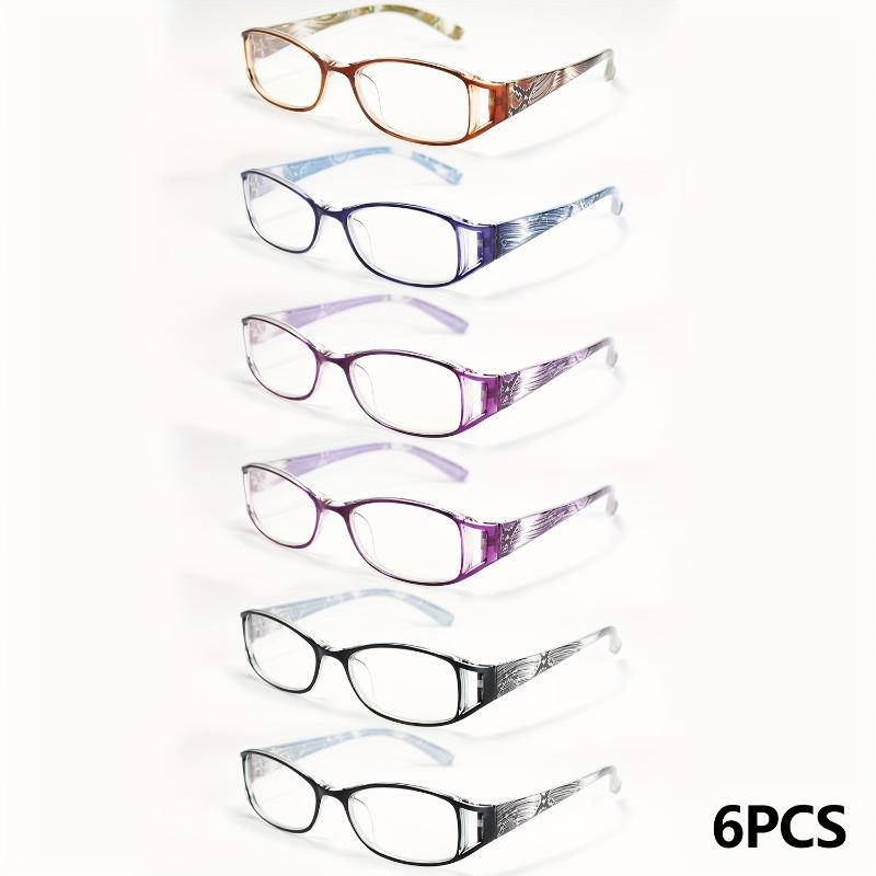 Moda Damska Eliptyczna Oprawka Okulary do Presbiopii Zestaw 6 Wzór Lodowych Kwiatów Ażurowy Design Soczewka Poliwęglanowa