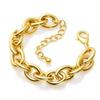 Gold Plated Chunky Chain Bracelet Stainless Steel Curb Link Bracelet Cable Chain Bracelet  For Men