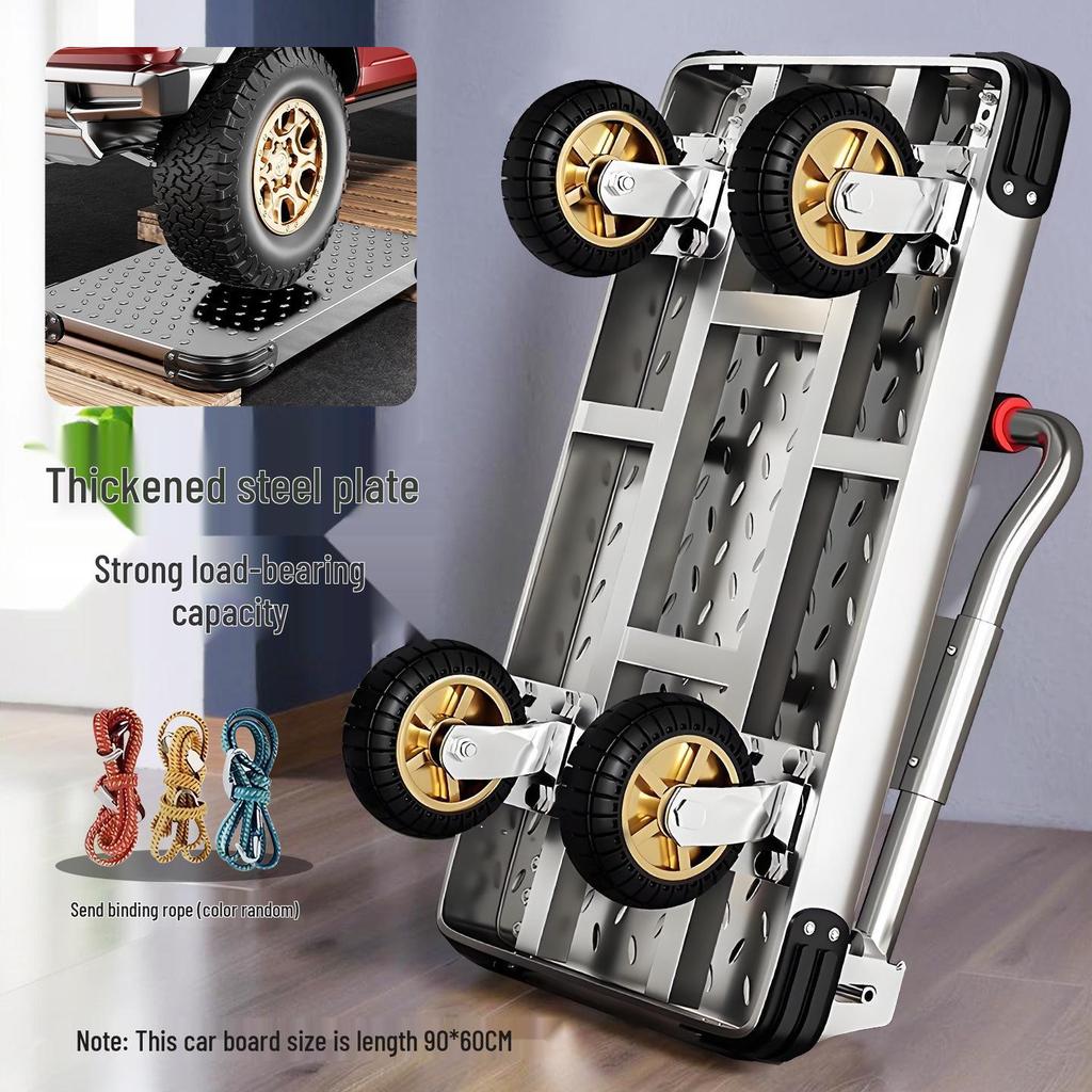 Steel Plate Folding Hand Truck for Home, Office, Warehouse, and Construction Site Transport