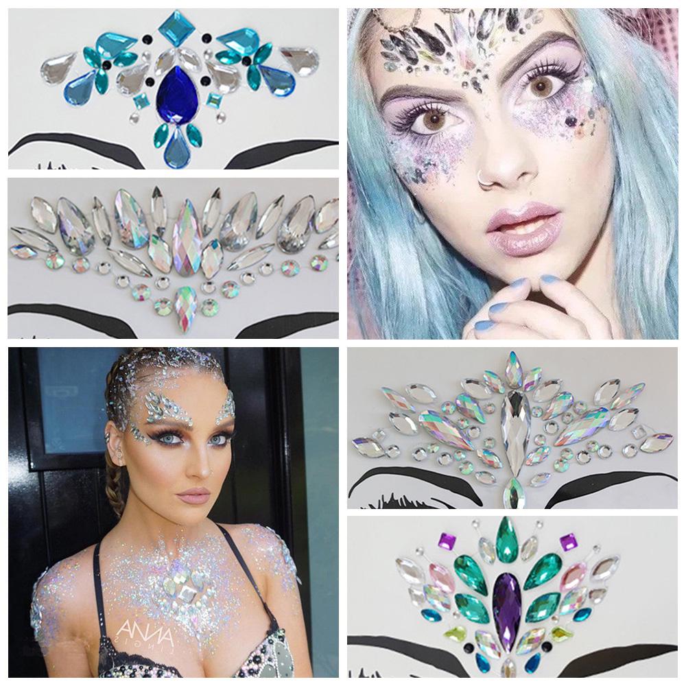 Buy Adhesive Face Gems Rhinestone Temporary Tattoo Jewels Festival