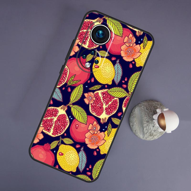 Food Fruit Red Pomegranate For Huawei Honor Magic 5 Lite 70 50 X8 X9 a P20 P30 P40 P50 P60 Pro P Smart Nova 9 5T Case